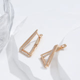 14 Karat Gold Filled Triangle Geometry Trendy AAA Zircon Diamonds Earrings For Women