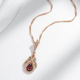 Vintage Design 14K Filled Rose Gold AAA Zircon Crystal Pendant And Necklace - Ethnic Style Fine Jewellery