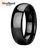 High Polished Dome 6mm 8mm Blue/Black/Gunmetal Men Women Tungsten Carbide Rings