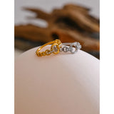 18K Gold Plated Exquisite Stainless Steel AAA Cubic Zirconia Diamonds Stylish Ring