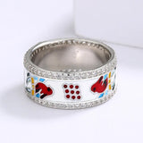 New Handmade Enamel Flamingo 925 Fashion Colourful Creative Ethnic Style Ring