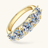 Sparkling Round Moissanite Diamonds Half Eternity Wedding Ladies Rings Engagement Wedding Sterling Silver Jewellery