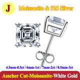 Classic 0.5-3 Carats Oval Asscher Cushion Emerald Cut Moissanite Diamond Stud Earrings
