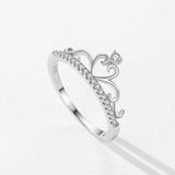 Elegant Crown Design Sterling Silver Fashion Pear Cut AAAA Lab Created Diamond Ring