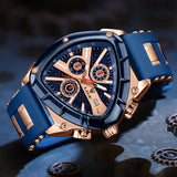 Brand New Fashion Silicone Sport Military Square Waterproof Chronograph Quartz Business Wristwatches for Men