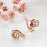 14 Karat Luxury Geometric Spire Multicolor AAA Zircon Diamonds Cute Women's Earrings