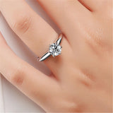 Classic 1/2/3ct VVS1 D Colour Moissanite Diamond Solitaire Rings for Women Silver Engagement Wedding Jewellery