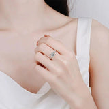 0.5ct-2ct Moissanite Engagement Wedding Diamond Solitaire Rings for Women 925 Sterling Silver Luxury Fine Jewellery