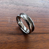 Grooves Domed Polished Finish 4/6/8mm Tungsten Wedding Engagement Rings