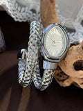 Luxury Fashionable Hollow Snake Wrapping Open Bracelet Elegant Quartz Watch