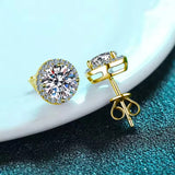 Awesome 0.5ct 1ct Round Moissanite Diamonds Unisex Stud Earrings Fine Jewellery