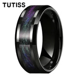 Various Flowing Sand/Green Grass Agate Inlay 8mm Tungsten Carbide Rings