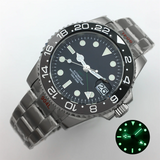 NH34 GMT Luminous Bezel Sapphire Glass Stainless Steel Bracelet Mechanical Watch