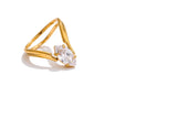 18K Gold Plated Stainless Steel AAA Zirconia Diamond  Delicate Ring Exquisite Fashion Jewellery