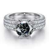 Selection of 2 Carat Multicolour VVS1 D Colour Moissanite Silver Wedding Rings