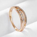 Trendy High Quality AAA Zircon Diamonds 14K Filled Rose Gold Rings For Women - Luxury Party Fine Jewellery