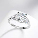 Amazing 3/4CT Pass Test D Colour Moissanite Diamonds Engagement Rings, Sparkling Wedding Engagement Silver Jewellery