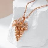 Amazing 14K Filled Rose Gold Grape Shape Pendant And Necklace For Women - Fashion Holiday Jewellery