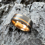 Special Groove Finish 8mm Two Colours Cool Men Women Tungsten Rings Comfort Fit
