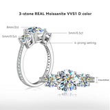 Super Round D Colour VVS1Moissanite Diamonds Ladies Rings Sterling Silver Engagement Wedding Fine Jewellery with GRA