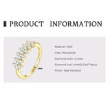 2MM Round VVS1 D Colour Moissanite Diamond Silver 925 Flower Half Eternity Rings
