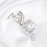 New Design Brilliant 2cttw VVS1 D Colour Moissanite Diamonds 18KGP Silver Rings