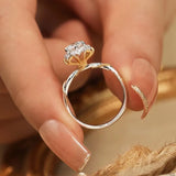 Luxury 1 Carat Moissanite 100% S925 Silver D Color VVS1 GRA Certified Solitaire Rings for Women Fine Jewellery