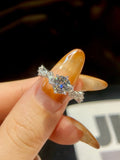 Terrific 1 Carat Real Moissanite Diamond Wedding Gemstone Rings Fine Jewellery