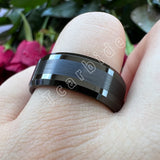 Popular Ring Beveled Polished Brushed 6/8mm Men Women Tungsten Wedding Rings
