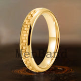 Carbon Fiber Inlay 4/6/8mm Gold Tungsten Engagement Wedding Rings for Men Women