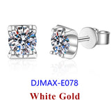 Premium 0.2-3ct Moissanite Diamonds Sterling Silver Unisex Stud Earrings