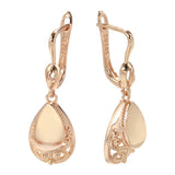 14 Karat Rolled Gold Luxury Retro Water Drop Pendant Women's Earrings 585 Rose Gold Color Daily Fashion Multipurpose Exquisite Jewellery