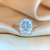Super Oval Cut 1CT 2CT 3CT VVS1 D Colour Moissanite Diamond Silver Wedding Ring