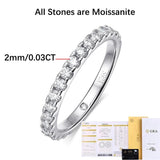 Dazzling Round Cut 3CT Moissanite Diamonds Ring Sets, 925 Sterling Silver GRA Certified Stackable Wedding Jewellery