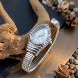 Waterdrop Case Single-Coil Snake Bangle Luxury Art Deco Inspired Ladies Watch