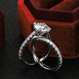 Dazzling Round Cut 3CT Moissanite Diamonds Ring Sets, 925 Sterling Silver GRA Certified Stackable Wedding Jewellery