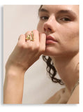 New Design 18K Gold Plated Stainless Steel Metal Geometric Adjustable Creative Ring