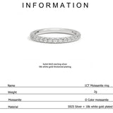Super White Gold Plated Full Diamond Eternity Moissanite Rings Sterling Silver Engagement Wedding Rings for Women
