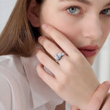 New Design 1.5-3CT Pear Cut VVS1 D Colour Moissanite Diamonds Solitaire Silver Ring