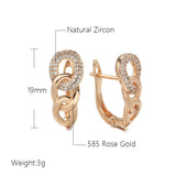 14K Filled Gold Hollow Round Chain With AAA Zircon Diamonds Dangle Elegant Earrings