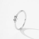 Minimalist Geometric Triangle Sterling Silver AAAA Lab Created Diamonds Ring