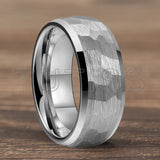 Beveled Edge Treatment Dome Hammer 4/6/8mm Tungsten Rings With Comfortable Fit