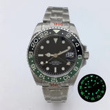 NH34 GMT Luminous Bezel Sapphire Glass Stainless Steel Bracelet Mechanical Watch