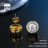 Real Moissanite Earrings 0.5CT 1CT 2CT For Women and Men Fine Jewellery.