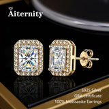 Selection of 0.5-2ct Cut 3EX D VVS1 Moissanite Diamonds Silver Stud Earrings