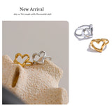 18K Gold Plated Minimalist Stainless Steel Heart Love Hollow Charm Ring