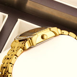 New Arrival Luxury Brand Hot Sale Gold Colour Zircon Crystals Diamonds Gorgeous  Box Design Watch - Ideal Gift