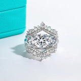 Fabulous 5cttw D Colour VVS1 Moissanite Diamonds Luxury Three Stone Engagement Wedding Rings 925 Silver Jewellery