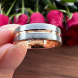 Brushed And Center Groove Finish 6MM Men Women Tungsten Wedding Rings