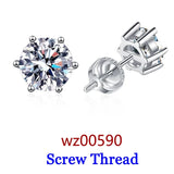 Premium 0.2-3ct Moissanite Diamonds Sterling Silver Unisex Stud Earrings
